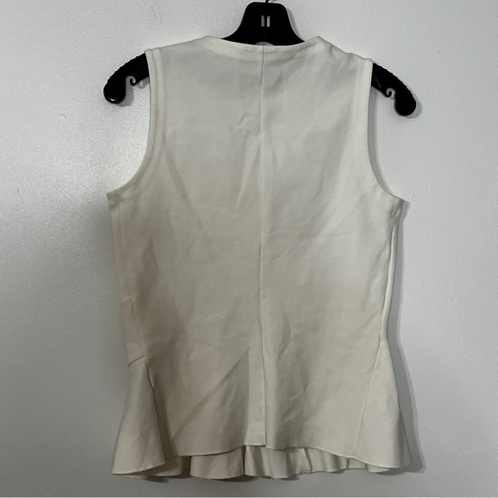 J. Crew Cream Structured Flutter Hem Peplum Top - image 3